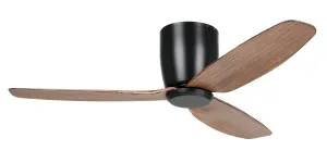 Eglo Seacliff 52" 1320mm Low Profile DC Ceiling Fan Black & Walnut by Eglo, a Ceiling Fans for sale on Style Sourcebook