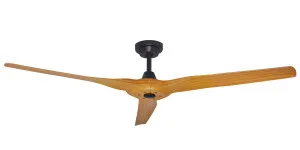 Hunter Pacific Radical 3 Indoor/Outdoor 60" 3 Blade DC Ceiling Fan With Remote Matte Black With Bamboo Blade by Hunter Pacific, a Ceiling Fans for sale on Style Sourcebook