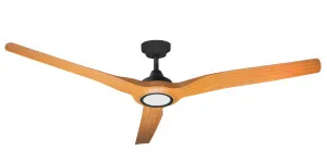 Hunter Pacific Radical 3 Indoor/Outdoor 60" DC Ceiling Fan with 15W CCT LED and Remote Matt Black with Bamboo Blade by Hunter Pacific, a Ceiling Fans for sale on Style Sourcebook