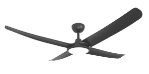 ThreeSixty FlatJet 56" 3, 4 or 5 Blade DC Ceiling Fan with 24W LED Light Black by ThreeSixty, a Ceiling Fans for sale on Style Sourcebook