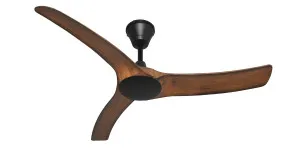 Hunter Pacific Aqua 2 52" (1320mm) IP66 3 Blade DC Ceiling Fan Black & Koa by Hunter Pacific, a Ceiling Fans for sale on Style Sourcebook