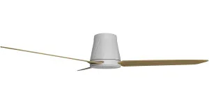 Calibo Profile 50" (1250mm) DC Low Profile Ceiling Fan with Remote White & Bamboo by Calibo, a Ceiling Fans for sale on Style Sourcebook