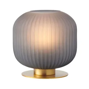 Mayfield Grey & Brass Leone Table Lamp (E27) Short by Mayfield, a Table & Bedside Lamps for sale on Style Sourcebook