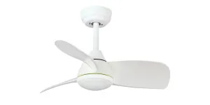 White Claro Mini DC Ceiling Fan with Dimmable 18W CCT LED Light & Remote 42" by Claro, a Ceiling Fans for sale on Style Sourcebook