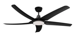 Domus Hover 56" 5 Blade Coastal Ceiling Fan with Remote & 18W LED CCT Dimmable Light Black by Domus, a Ceiling Fans for sale on Style Sourcebook