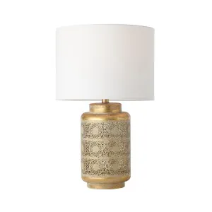 Mayfield Nudara Weathered Gold Table Lamp (E27) White by Mayfield, a Table & Bedside Lamps for sale on Style Sourcebook