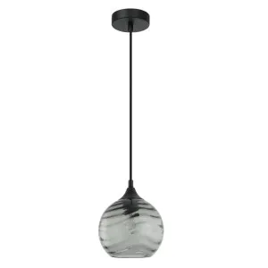 CLA Marbre Wavy Wine Glass Pendant (E27) Smokey Black by Compact Lamps Australia, a Pendant Lighting for sale on Style Sourcebook