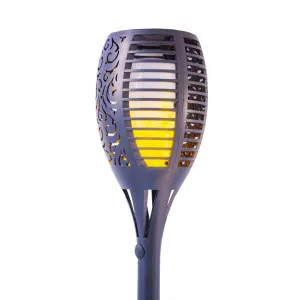 Solar Lighting Direct Decorative Tiki Torch Solar LED Light Black by Solar Lighting Direct, a Outdoor Lighting for sale on Style Sourcebook