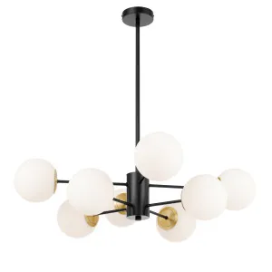 Telbix Marsten Black Glass Pendant (E27) 8 Light by Telbix, a Pendant Lighting for sale on Style Sourcebook