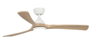 Martec Norfolk 56" (1420mm) Smart DC Ceiling Fan with 20W CCT LED Light and Remote White & Natural by Martec, a Ceiling Fans for sale on Style Sourcebook