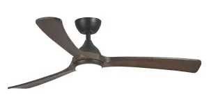 Martec Norfolk 56" (1420mm) Smart DC Ceiling Fan with 20W CCT LED Light and Remote Black & Walnut by Martec, a Ceiling Fans for sale on Style Sourcebook