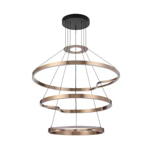 Telbix Ostrom 3 Tier Warm White LED Pendant Coffee gold by Telbix, a Pendant Lighting for sale on Style Sourcebook