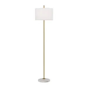 Telbix Ingrid 1 Light Floor Lamp (E27) Gold & White by Telbix, a Floor Lamps for sale on Style Sourcebook