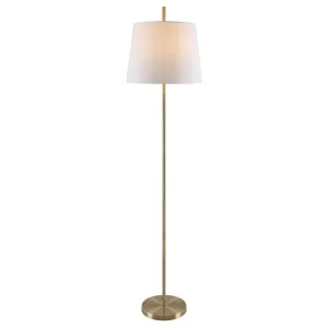 Telbix Dior 1 Light Floor Lamp (E27) Antique Brass & White by Telbix, a Floor Lamps for sale on Style Sourcebook