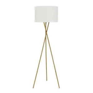 Telbix Denise 1 Light Floor Lamp (E27) Ivory & Antique Gold by Telbix, a Floor Lamps for sale on Style Sourcebook