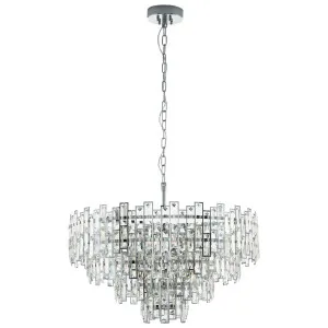 Eglo Calmeilles 10 Light Crystal Pendant Chrome by Eglo, a Chandeliers for sale on Style Sourcebook