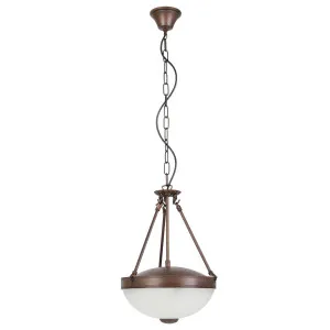 Eglo Savoy 2 Light Satin Glass Pendant Oil Rubbed Bronze by Eglo, a Pendant Lighting for sale on Style Sourcebook