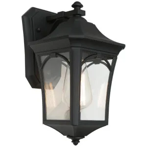 Cougar Burston 1 Light Black Exterior Lantern Small by Cougar, a Outdoor Lighting for sale on Style Sourcebook