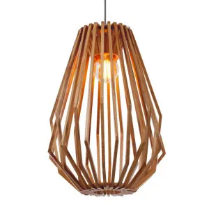 Natural Fiorentino Ragusa Wood Veneer Pendant (E27) Long by Fiorentino, a Pendant Lighting for sale on Style Sourcebook