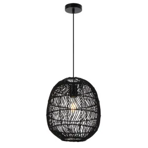 Black Telbix Rana Woven Pendant (E27) Small by Telbix, a Pendant Lighting for sale on Style Sourcebook