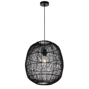 Black Telbix Rana Woven Pendant (E27) Medium by Telbix, a Pendant Lighting for sale on Style Sourcebook