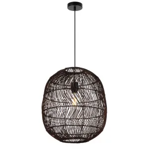 Brown Telbix Rana Woven Pendant (E27) Medium by Telbix, a Pendant Lighting for sale on Style Sourcebook