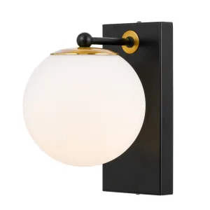 Telbix Marsten Opal Glass Wall Light (E27) Black by Telbix, a Wall Lighting for sale on Style Sourcebook