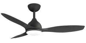 Martec Smart Elite 48" DC 3 Bladed Ceiling Fan With 18W CCT LED Dimmable Light & Remote Matt Black by Martec, a Ceiling Fans for sale on Style Sourcebook