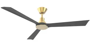 Martec Smart Riviera 52" DC 3 Bladed Ceiling Fan With Remote Antique Brass & Charcoal by Martec, a Ceiling Fans for sale on Style Sourcebook