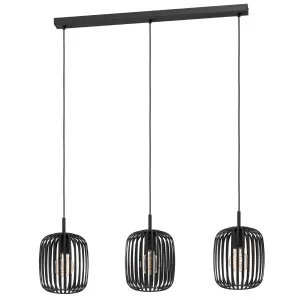 Eglo Romazzina 3 Light Pendant Light Black by Eglo, a Pendant Lighting for sale on Style Sourcebook