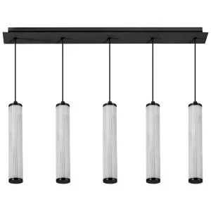 Calibo Charm 5 Light LED Bar Pendant Light Black by Calibo, a Pendant Lighting for sale on Style Sourcebook