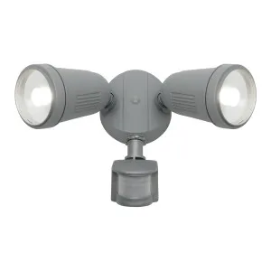 Otto Double 12W LED Exterior Adjustable Spot Light With Sensor Silver by Mercator, a Outdoor Lighting for sale on Style Sourcebook