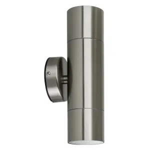 Stainless Steel Fortis Exterior IP54 Up/Down Pillar LED Light 240V GU10 2 x 5W Tri Colour by Havit, a Outdoor Lighting for sale on Style Sourcebook