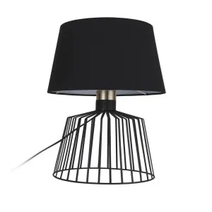 Domus Ashley Black Wire Cage Table Lamp (E27) Large by Domus, a Table & Bedside Lamps for sale on Style Sourcebook