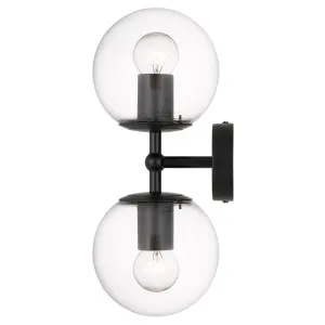 Eterna Telbix Handcrafted Twin Wall Lamp (E27) Black & Glass by Telbix, a Wall Lighting for sale on Style Sourcebook