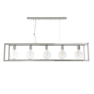 Fiorentino Devon 5 Light Linear Box Pendant Light Chrome by Fiorentino, a Pendant Lighting for sale on Style Sourcebook