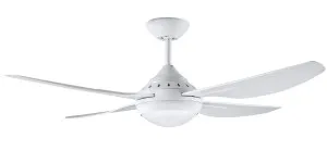 Russell / Howrah Deka 48" 1200mm Indoor/Outdoor Ceiling Fan With LED Light White - CCT by Deka, a Ceiling Fans for sale on Style Sourcebook