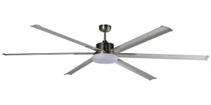 Martec Albatross 72" DC Industrial Style Ceiling Fan With Tri-Colour 24W LED And Remote Brushed Nickel by Martec, a Ceiling Fans for sale on Style Sourcebook