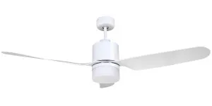 Ashton 52" 1300mm ABS Plastic Blade Ceiling Fan With 18W LED Light White by Ventair, a Ceiling Fans for sale on Style Sourcebook