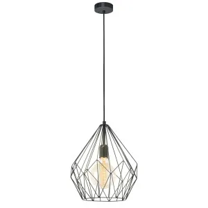 Eglo Carlton Cage Pendant Light Black by Eglo, a Pendant Lighting for sale on Style Sourcebook