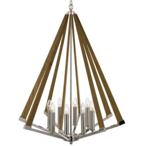 Graf Telbix Chrome and Ash Timber Pendant Light 8 Light by Telbix, a Pendant Lighting for sale on Style Sourcebook