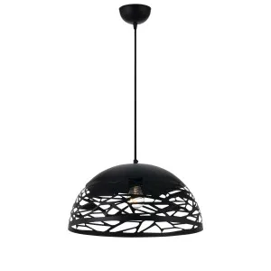 Telbix Farina Metal Dome Pendant Light Black Medium by Telbix, a Pendant Lighting for sale on Style Sourcebook