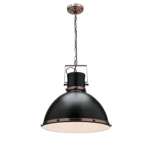 Mercator Tonic Matte Black And Antique Copper Industrial Pendant Light Large by Mercator, a Pendant Lighting for sale on Style Sourcebook