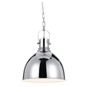 Telbix Market Metal Dome Shade Pendant Light Chrome by Telbix, a Pendant Lighting for sale on Style Sourcebook