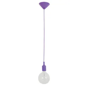 Pen Silicone Pendant E27 Cord Set Purple by Compact Lamps Australia, a Lighting for sale on Style Sourcebook