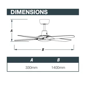 Spyda 4 Blade 56" Indoor/Outdoor Designer Ceiling Fan Walnut by Ventair, a Ceiling Fans for sale on Style Sourcebook