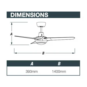 Spyda 3 Blade 56" Indoor/Outdoor Designer Ceiling Fan With 20W TRI Colour Dimmable LED Light Titanium by Ventair, a Ceiling Fans for sale on Style Sourcebook