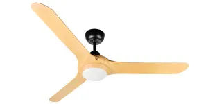 Spyda 3 Blade 62" Indoor/Outdoor Designer Ceiling Fan With 20W TRI LED Light Bamboo by Ventair, a Ceiling Fans for sale on Style Sourcebook