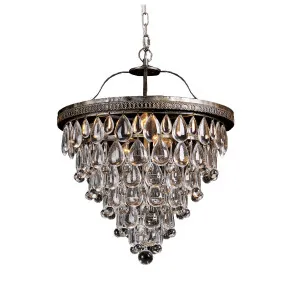 Bronze Lode Cascade Crystal Drop Pendant Light Medium by Lode International, a Pendant Lighting for sale on Style Sourcebook