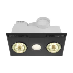 Eglo Heatflow 2 Bathroom 3-In-1 Exhaust Fan, Heater & Light Black by Eglo, a Exhaust Fans for sale on Style Sourcebook